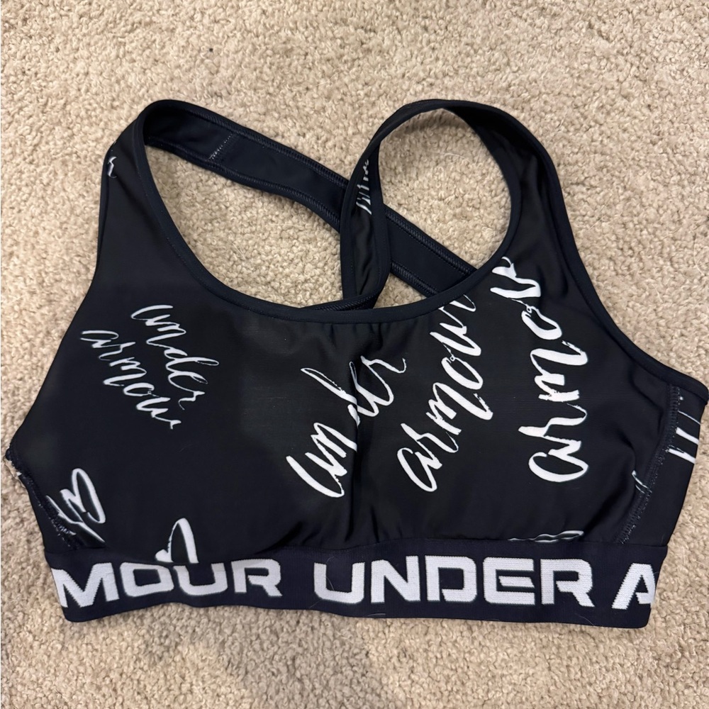 Under Armour Black and White Sports Bra